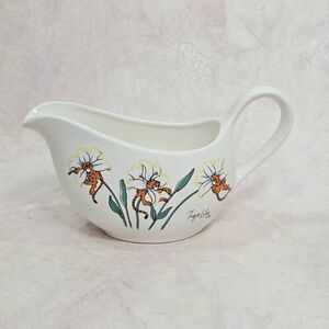 Vintage 1989 Petal Pets Tiger Lily Gravy Boat Creamer Artmark Chicago Japan